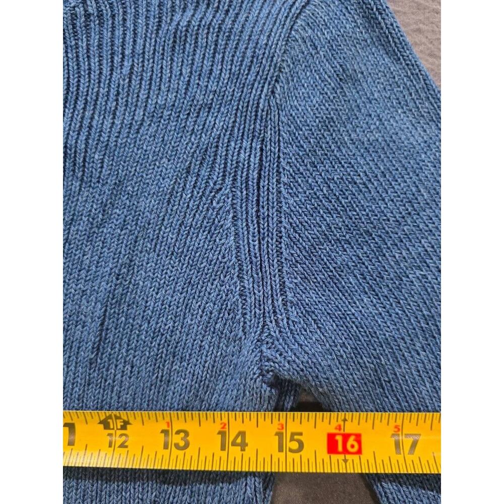 Intermix Blue Stretch Knit Long Sleeve Ruffle Midi Sweater Dress L A010396 - Picture 4 of 7